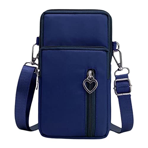 harayaa Bolso Bandolera Pequeño para Teléfono Celular con Correa para El Hombro, Lindo Bolso de Viaje para Mujeres, Soporte para Teléfono Celular para Pasapor - azul