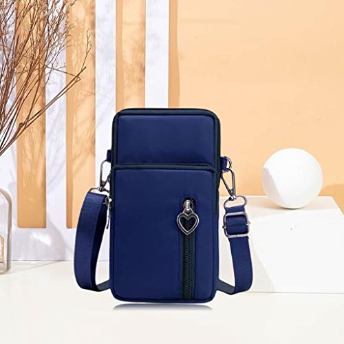 harayaa Bolso Bandolera Pequeño para Teléfono Celular con Correa para El Hombro, Lindo Bolso de Viaje para Mujeres, Soporte para Teléfono Celular para Pasapor - azul
