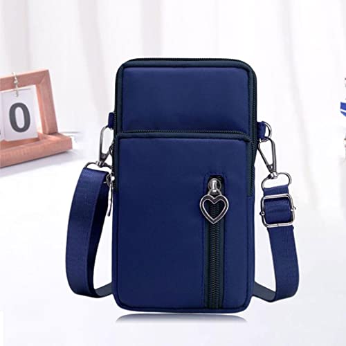harayaa Bolso Bandolera Pequeño para Teléfono Celular con Correa para El Hombro, Lindo Bolso de Viaje para Mujeres, Soporte para Teléfono Celular para Pasapor - azul