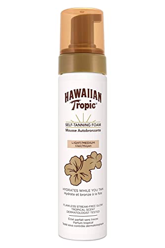 Hawaiian Tropic Autobronceador - Espuma Mousse Autobronceadora, Tono Claro/Medio, 200 ml