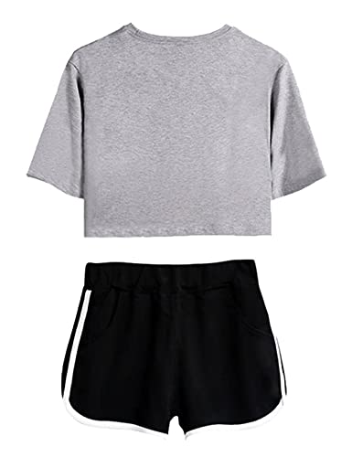 Hifoda Conjunto Mujer Fairy Tail Camiseta y Pantalones Cortos Ropa Deportiva de Moda con Logo Clásico(XXL)