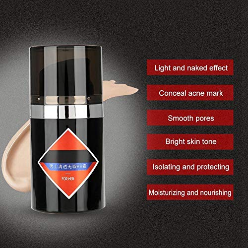 Hombres Bb Cream 50G Hidratante Corrector Impermeable Base de Maquillaje Cosmético(01)