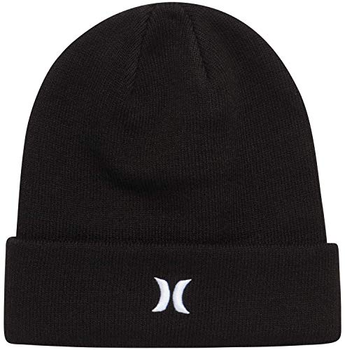 Hurley M Icon Cuff Beanie Hat, Negro, Talla única para Hombre