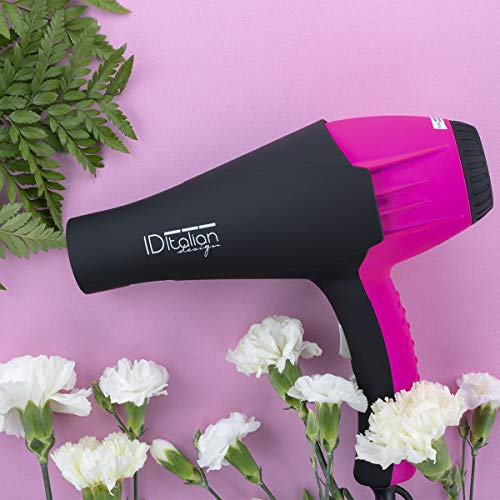 ID Italian Design | Secador de Pelo Silencioso 2 Modos de Calor, 2 Velocidades de Color Rosa - 2300W