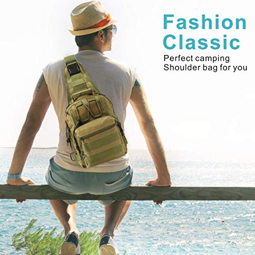 Idefair Bolsa de pecho táctica, impermeable militar Sling Molle Bolso de hombro Mochila de pecho Ligero Sling Messenger Pack Mini bolsa de camping para deportes al aire libre Senderismo Trekking Caza