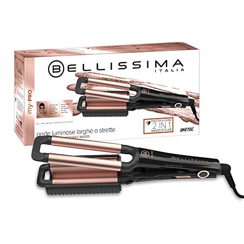 Imetec Bellissima Plancha de cabello Bellissima My Pro Beach Waves GT20 400, Revestimiento de Cerámica, Para Hacer Ondas Anchas y Estrechas, Efecto Natural, 3 Niveles de Temperatura 160-200 °C