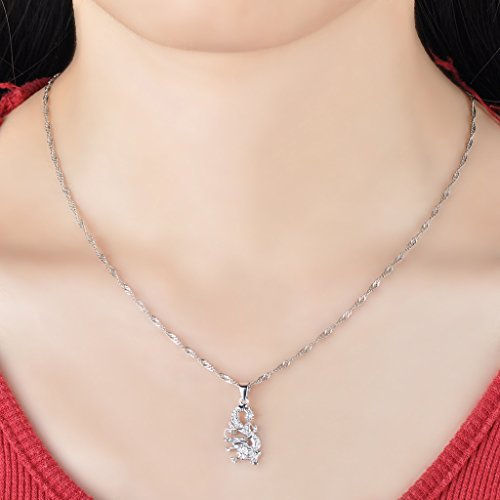 Infinito - Collares Mujer de Plata 925 Colgante Dragón Chino Collar con 45 cm Cadena