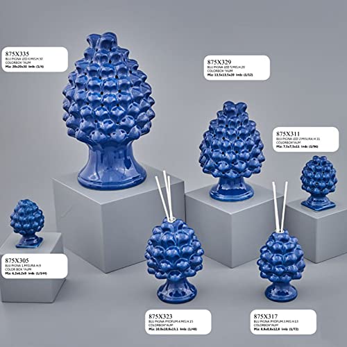 Ingrosso e Risparmio Piña siciliana de color azul de cerámica, de varios tamaños y tipos, bombonera de boda con forma de tarta (C1B875X335)