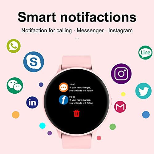 IOWODO Smartwatch Mujer con Oxímetro(SpO2), Reloj Inteligente Impermeable 5ATM con Notificación de Mensajes Esfera Personalizada Pulsometro Sueño ,Pulsera Actividad Inteligente Para IOS Android