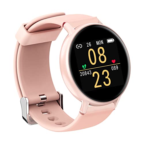 IOWODO Smartwatch Mujer con Oxímetro(SpO2), Reloj Inteligente Impermeable 5ATM con Notificación de Mensajes Esfera Personalizada Pulsometro Sueño ,Pulsera Actividad Inteligente Para IOS Android