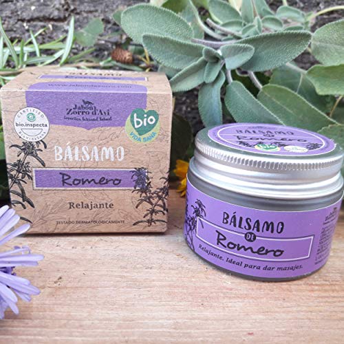 Jabón Zorro D’Avi | Crema Hidratante Corporal | Bálsamo ecológico de Romero | 50 ml | Relaja y tonifica | Crema para Cuerpo | Propiedades curativas | Fabricado en España