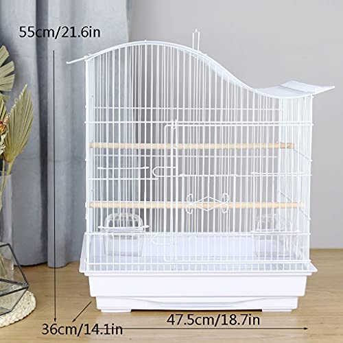 Jaula de vuelo de Jaula de pájaros de tamaño mediano jaula de loro casero metal peonía tigre piel perla pájaro con mango y caja de alimentación, adecuado for periquitos, canarios, pájaros de amor Jaul