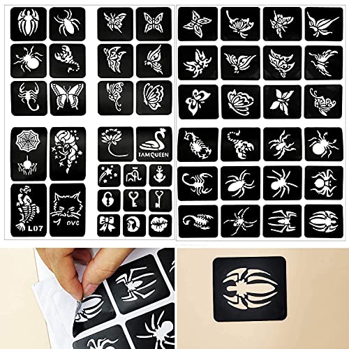 JJQHYC 10 Piezas Piel de Práctica deTatuaje Tatuaje de Doble Cara Gratis 2 Plantillas de Tatuajes para Tatuaje Principiantes y Artistas