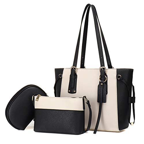 JOSEKO Bolso de Mano de Mujer, Bolso de Mensajero, Bolso de Hombro con Imagen Grande, Bolso de Madre, Conjunto de Tres Piezas, Elegante, conciso y Generoso