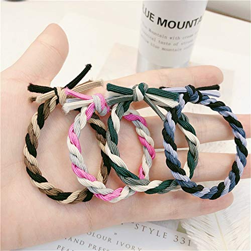JTRHD Soporte de Cola de Caballo elásticos 100pcs Girls Color Twisted Hair Bands Sweet and Cute Hair Band Band Elastic Pein Band para Todo Tipo de Cabello (Color : Photo Color, Size : M)