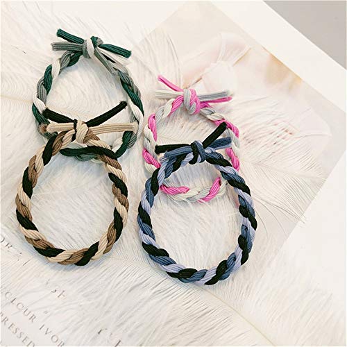 JTRHD Soporte de Cola de Caballo elásticos 100pcs Girls Color Twisted Hair Bands Sweet and Cute Hair Band Band Elastic Pein Band para Todo Tipo de Cabello (Color : Photo Color, Size : M)