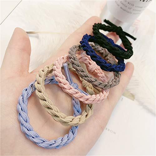 JTRHD Soporte de Cola de Caballo elásticos 100pcs Girls Color Twisted Hair Bands Sweet and Cute Hair Band Band Elastic Pein Band para Todo Tipo de Cabello (Color : Photo Color, Size : M)