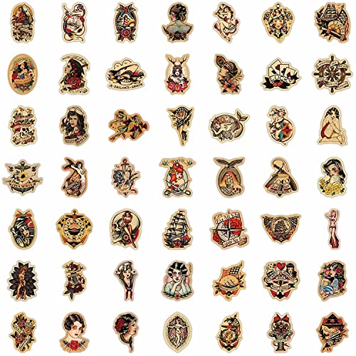 Juego de 100 pegatinas vintage de Sailor Jerry para adultos, vinilo resistente al agua, retro pinup Girl ofertas para ordenador portátil, botella de agua, coche, moto,equipaje, decoración sexy