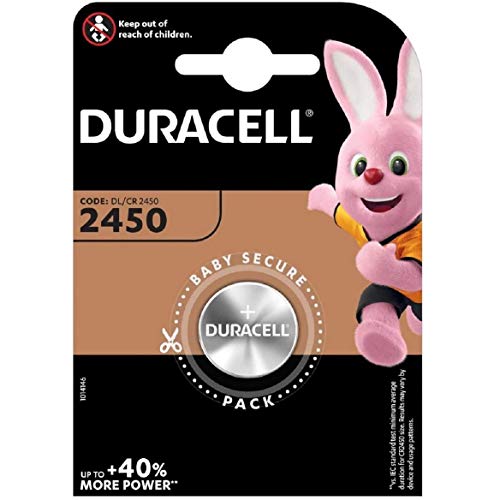 Juego de 2 pilas de botón Duracell CR2450 de litio, 3 V, paquete tipo blíster