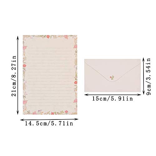 Juego de Papel de Carta,90 Piezas Juego de Papel de Cartas con Sobre,Papel de Papelería de Escritura,Papel de Carta y Sobres,Papel de Escribir Carta,para Bodas,Invitaciones,Regalos(6 Modelos)