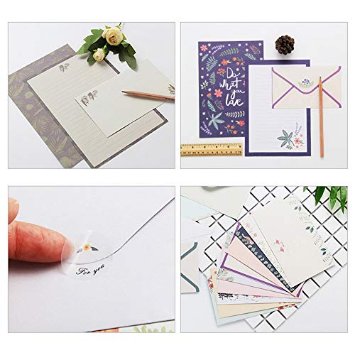Juego de Papel de Carta,90 Piezas Juego de Papel de Cartas con Sobre,Papel de Papelería de Escritura,Papel de Carta y Sobres,Papel de Escribir Carta,para Bodas,Invitaciones,Regalos(6 Modelos)