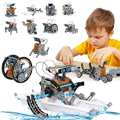 Juguetes STEM Kit de Tobot Solar Kits de Ciencia Educativa 12 en 1 Aprendizaje de Ciencia Juguetes de Construcción Alimentado por Solar Juguetes Ciencia para Niños Regalo para Niños de 8 9 10-12 Años