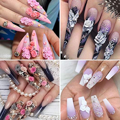Kalolary Esmalte de Uñas de Arte,12 Colores Escultura tallada en gel para uñas con 1 bolígrafo de para esculturas de uñas, 1 cortador de cutículas de doble punta y un pincel