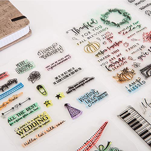 Kesote 6 Hojas Sellos de Silicona Transparente para DIY Manualidades Scrapbooking Álbumes de Recortes Tarjetas