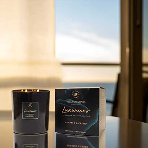 La Casa de los Aromas, Vela aromática Luxurious (Geranio y Cedro) 650g