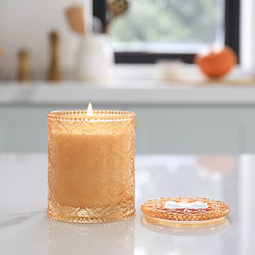 LA JOLIE MUSE Vela Aromática de Calabaza Chai, Vela de Cera Natural para el Hogar, 55 Horas de Combustión, Decoración y Fragancia para el Hogar, Frasco de Vidrio, 230g