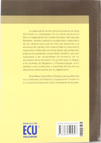 La organización del centro educativo: Manual para maestros