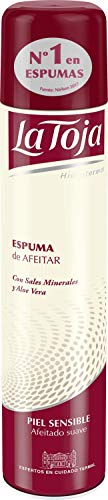La Toja - Espuma Afeitar Sensible , 6uds de 300 ml (1.800ml) , Para piel sensible , Mantiene la hidratación y suaviza la piel