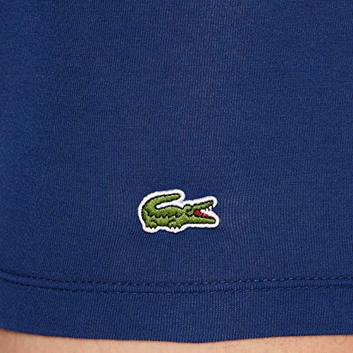 Lacoste 5H1774 Boxer Corto para Hombre, Marine/Blanc-Argent Chine, M (Pack de 3)