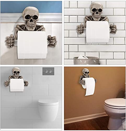 LAKYMXDP Soporte de Papel higiénico Esqueleto, Soporte de Papel higiénico Decorativo de Calavera Esqueleto, Almacenamiento de Pared de Papel higiénico (1PCS)