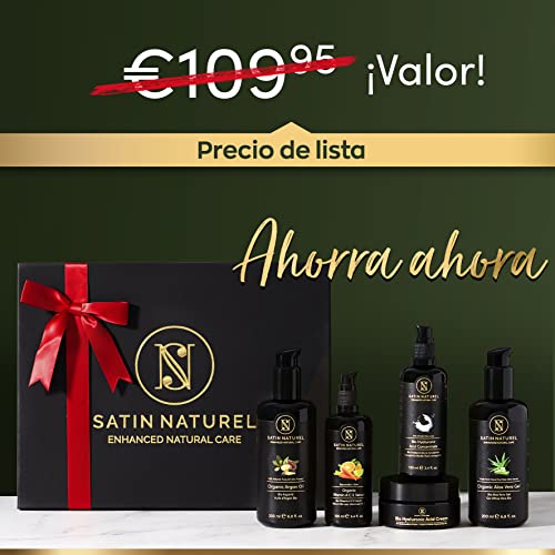 LANZAMIENTO Set de Regalo Orgánico Antiedad Premium XXL 700ml - Gel de Aloe Vera + Aceite de Argan + Serum de Acido Hialuronico + Crema Hialuronica + Serum Vitamina C AE Regalos Originales para Mujer