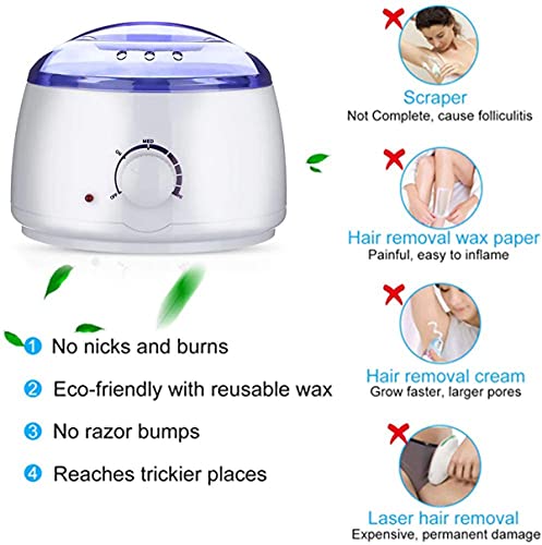 LEADALL Kit De Cera Portátil, Kit De Depilación con Calentador De Cera Herramienta para La Piel para Mujeres Y Hombres Máquina De Cera para Depilación Hidratante Nutritiva Rejuvenecedora,For UK