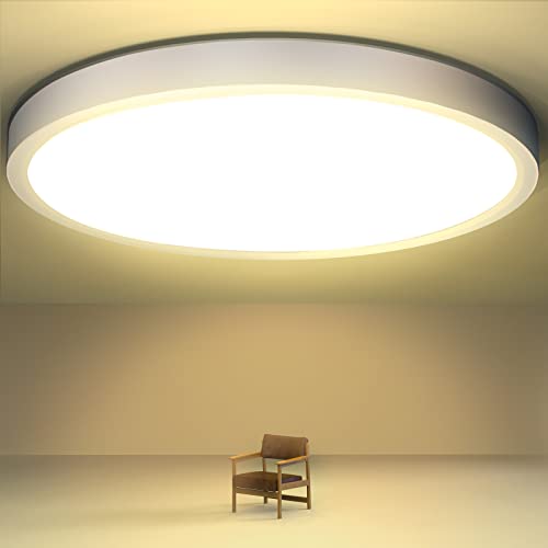 LED Plafon de Techo Lámpara de Techo Moderna Blanca Ø23CM 4000K 1600LM Plafones para Techo Downlight Led 18W para Baño Cocina Pasillo Sala de Estar