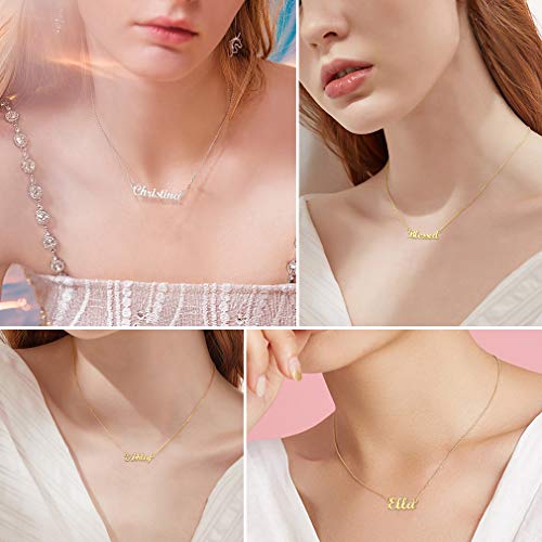 Letras de Nombres Anna Collares Resistentes Metálicos Acero Inoxidable 316L Cadena Delgada Colgantes Modernos de Cuello para Femeninas Mujeres Parejas Novias