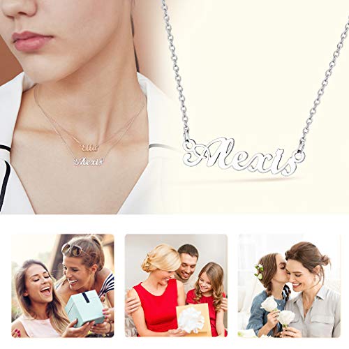 Letras de Nombres Anna Collares Resistentes Metálicos Acero Inoxidable 316L Cadena Delgada Colgantes Modernos de Cuello para Femeninas Mujeres Parejas Novias
