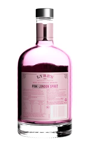 Licor sin alcohol Pink London de Lyre - Pink Gin Style | 700ml X 1 | Disfrute hoy de la marca de bebidas alcohólicas sin alcohol más premiada del mundo