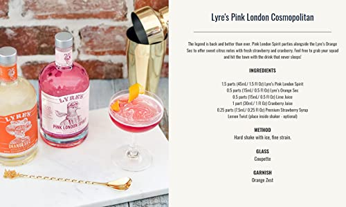 Licor sin alcohol Pink London de Lyre - Pink Gin Style | 700ml X 1 | Disfrute hoy de la marca de bebidas alcohólicas sin alcohol más premiada del mundo