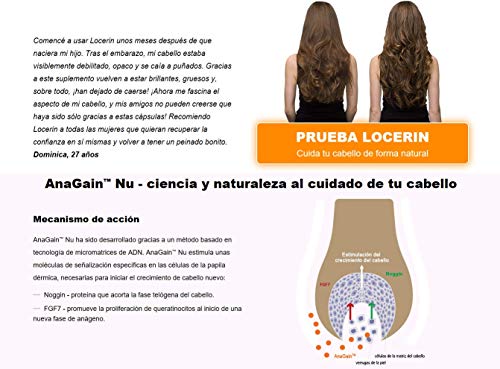LOCERIN Premium, contra la pérdida de cabello en las mujeres, para un cabello hermoso, largo, sano y brillante, promueve el crecimiento del cabello, fortalece la estructura del cabello!