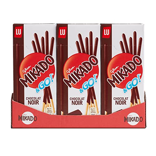 Lu - Mikado & Go, Palitos de Galleta Cubiertos de Chocolate Negro - 936 g