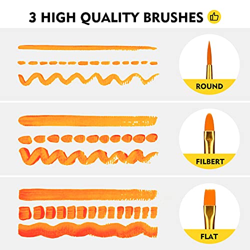 Magicfly Pintura Acrílica 24 Tubos 12 ml, Kit de Pintura Acrilica para Manualidades, Papel de Lienzo, Vidrio, Madera, Modelar, para Artistas, Niños