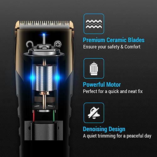 Maquina Cortar Pelo Profesional, Cortapelos Hombre, Recortadora de Barba, Cortador Pelo Electrico para Hombres, Recortadora de Cabello Recargable con 38 Longitudes de Corte y Base de Carga