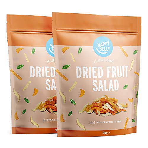 Marca Amazon - Happy Belly Cóctel de frutas deshidratadas, 2 x 500g