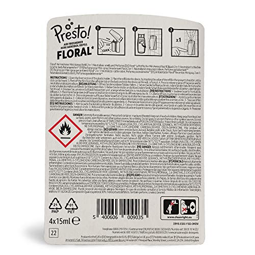 Marca Amazon - Presto! Recargas para ambientador Floral minispray