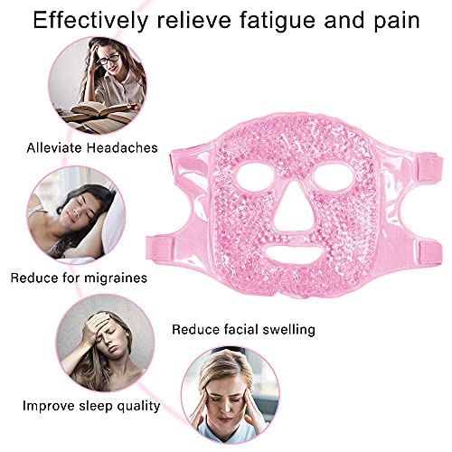 Máscara gel, Máscara fría, reutilizable Gel mascarilla de relajación compresas frías y calientes para ojeras, ojos secos, fatiga facial