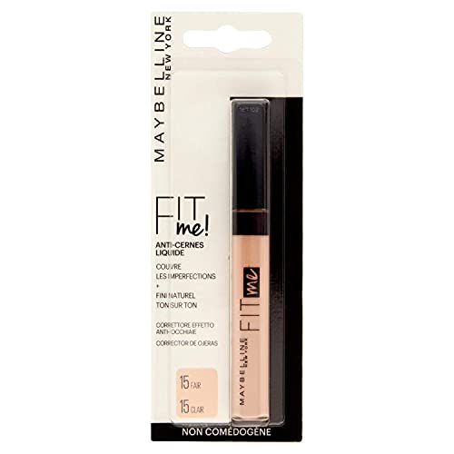 Maybelline New-York - Anti-cernes Correcteur Fluide Fit Me Matte & Poreless - Tous Types de Peaux - 15 Clair - 6,8 ml