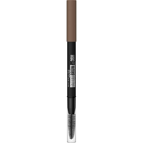 Maybelline New York, Lápiz de cejas Tattoo Brow 36H, Cejas rellenas y naturales, Waterproof, Tono 06 Ash Brown, 21 g